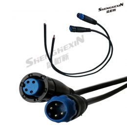 工厂源M8电缆防水IP67连接器M8 2~4针公母插头